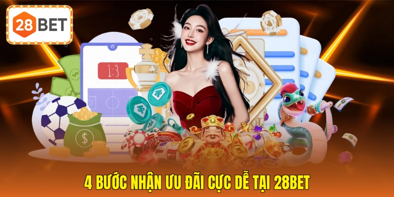 4 bước nhận ưu đãi cực dễ tại 28BET