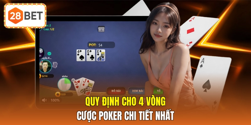 Quy định cho 4 vòng cược Poker chi tiết nhất