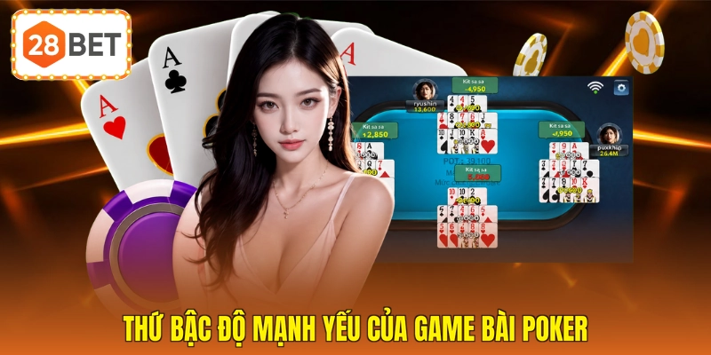 Thứ bậc độ mạnh yếu của game bài Poker 